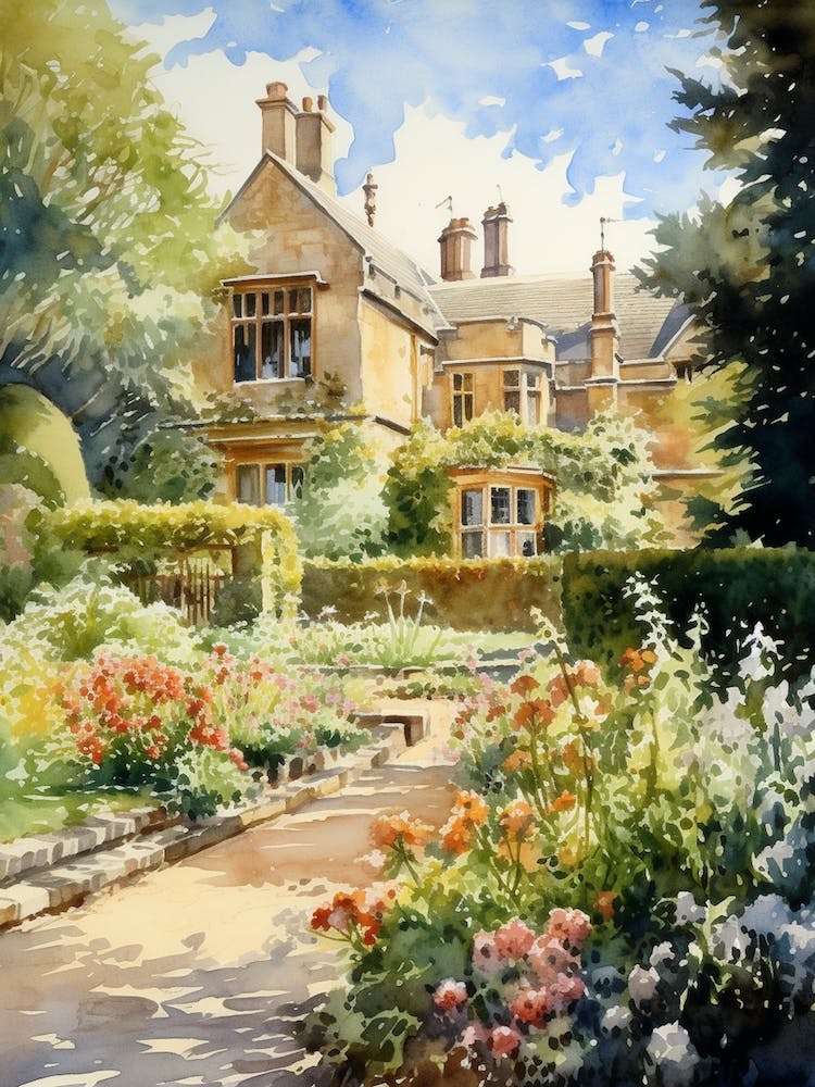 Hidcote Manor Garden Watercolour 1