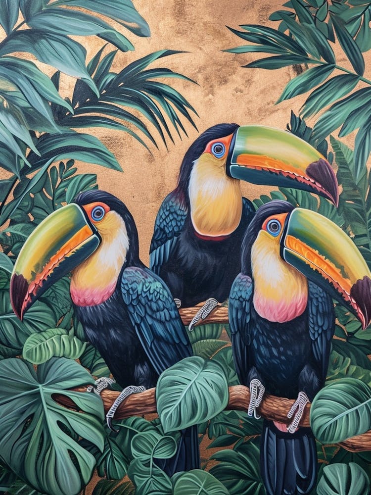 Toucans Kitsch Brushstrokes 1