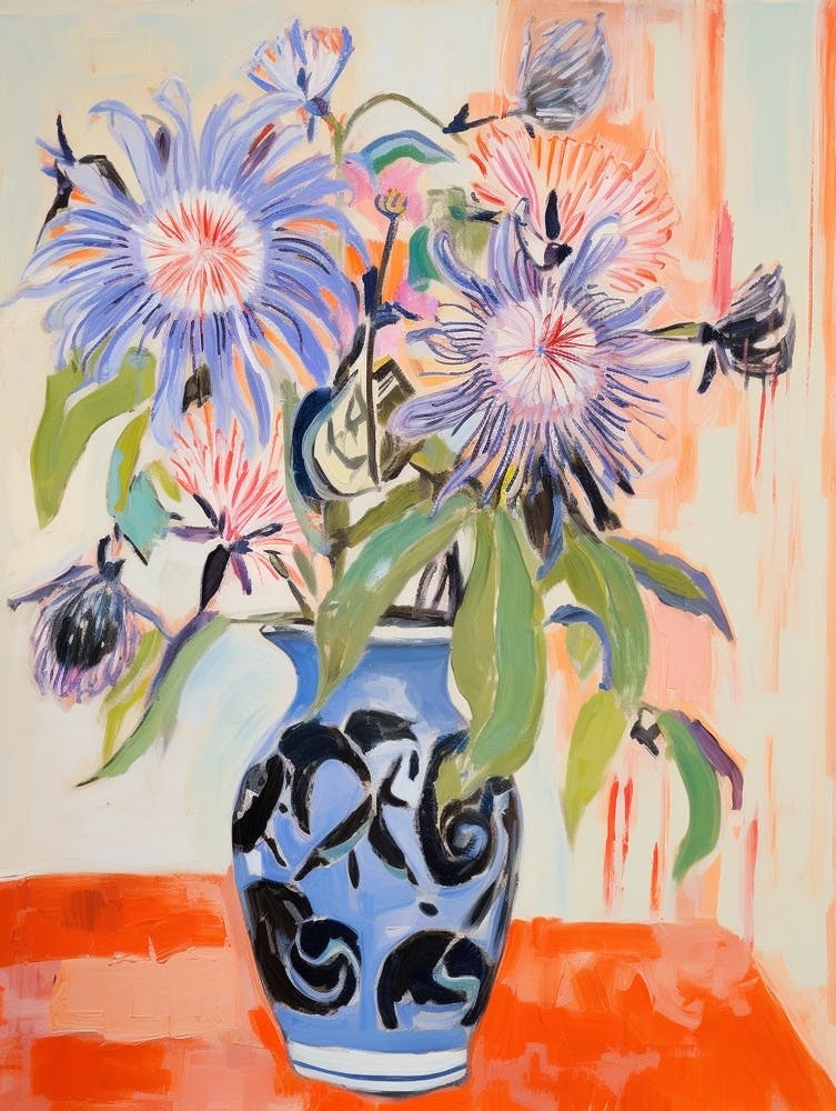 Flower Painting Fauvist Style Passionflower 2