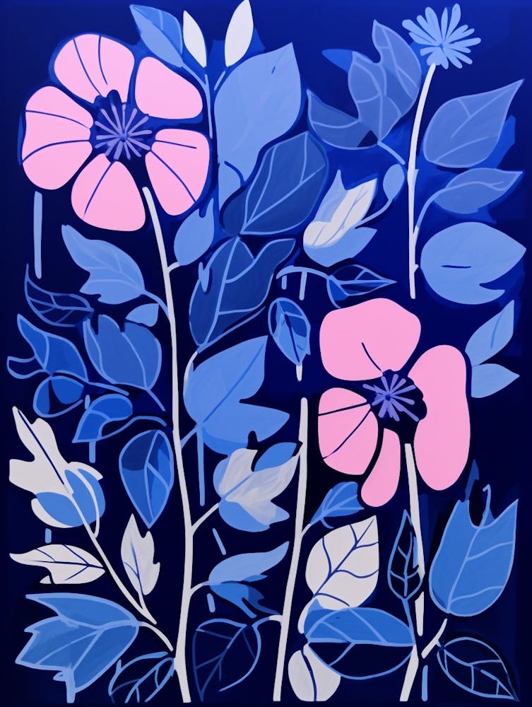 Blue Flower Illustration Bougainvillea 1