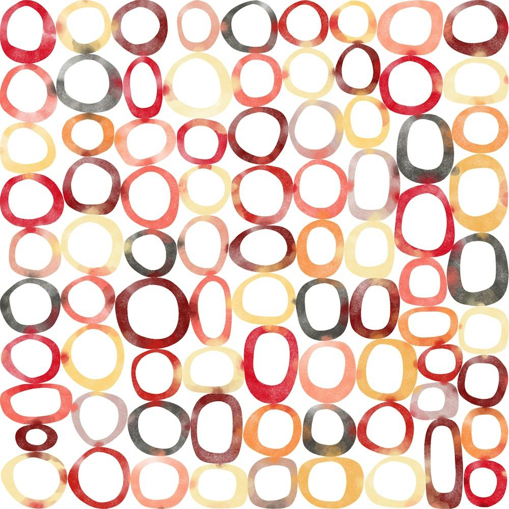 Abstract Warm Watercolor Circles