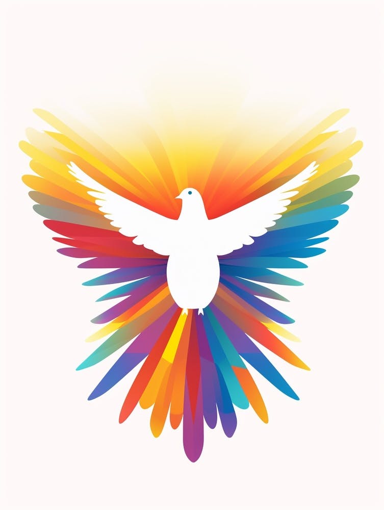 Colourful Geometric Bird Dove 1