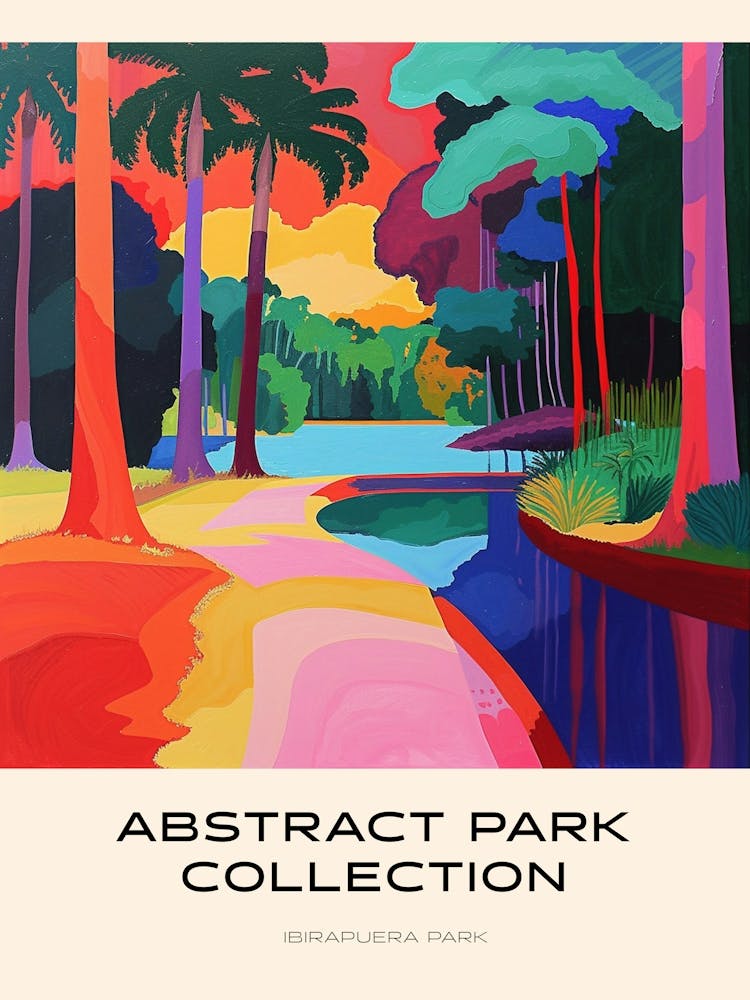 Abstract Park Collection Poster Ibirapuera Park Recife Brazil 2