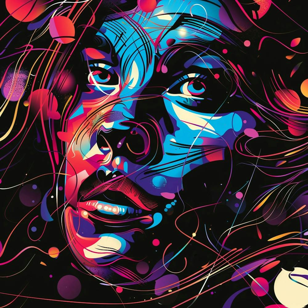 Woman Face in Party Mode