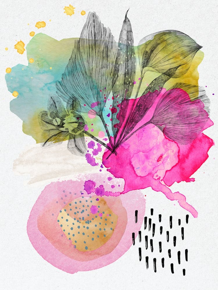 Bohemian colorful watercolor Painting