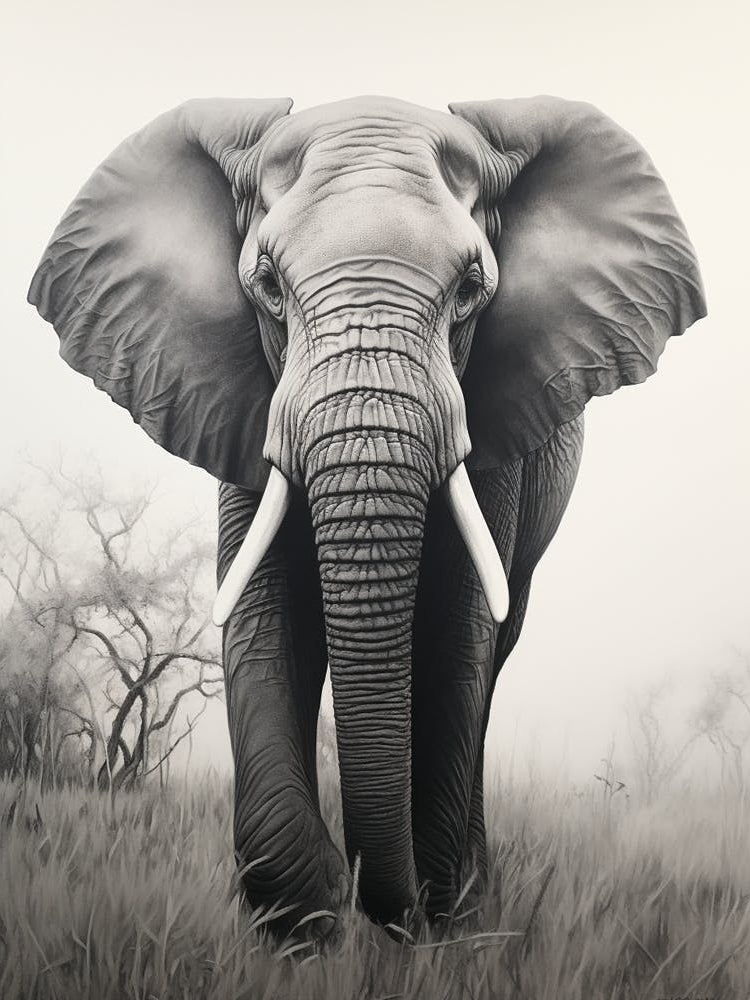 African Elephant Realism Portrait 5