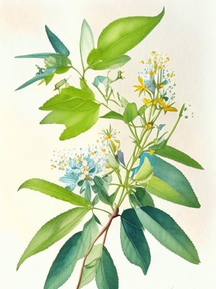 Prärie-Fieberkraut Wildblume Aquarell
