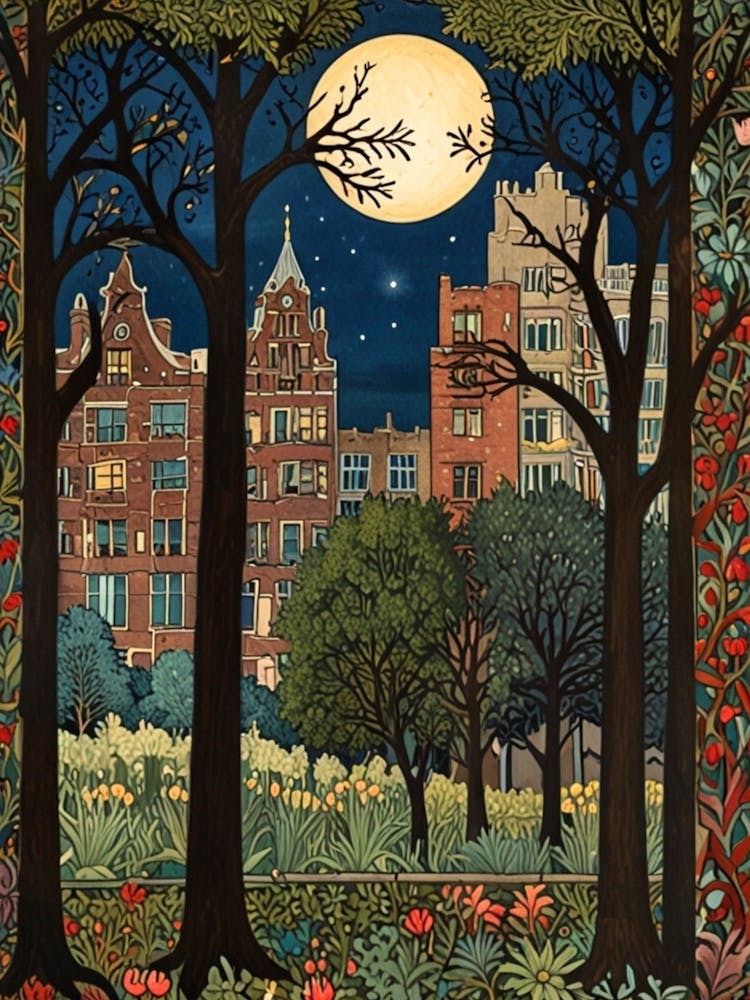 William Morris Moonlight In The Park 6