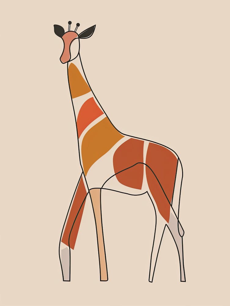 Giraffe - Boho, Line Art 28