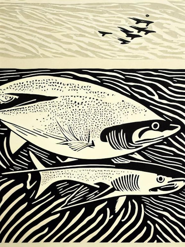 Requiem Shark II Linocut