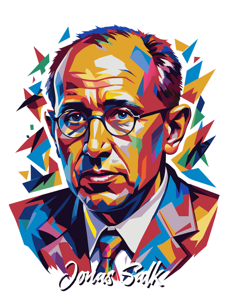 Jonas Salk 01 Portrait WPAP Pop Art