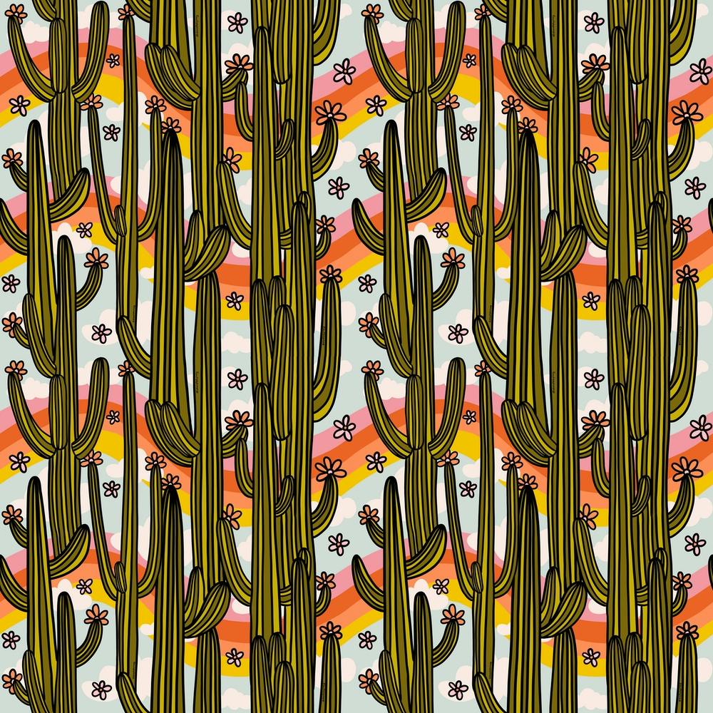 Rainbows And Cacti Print