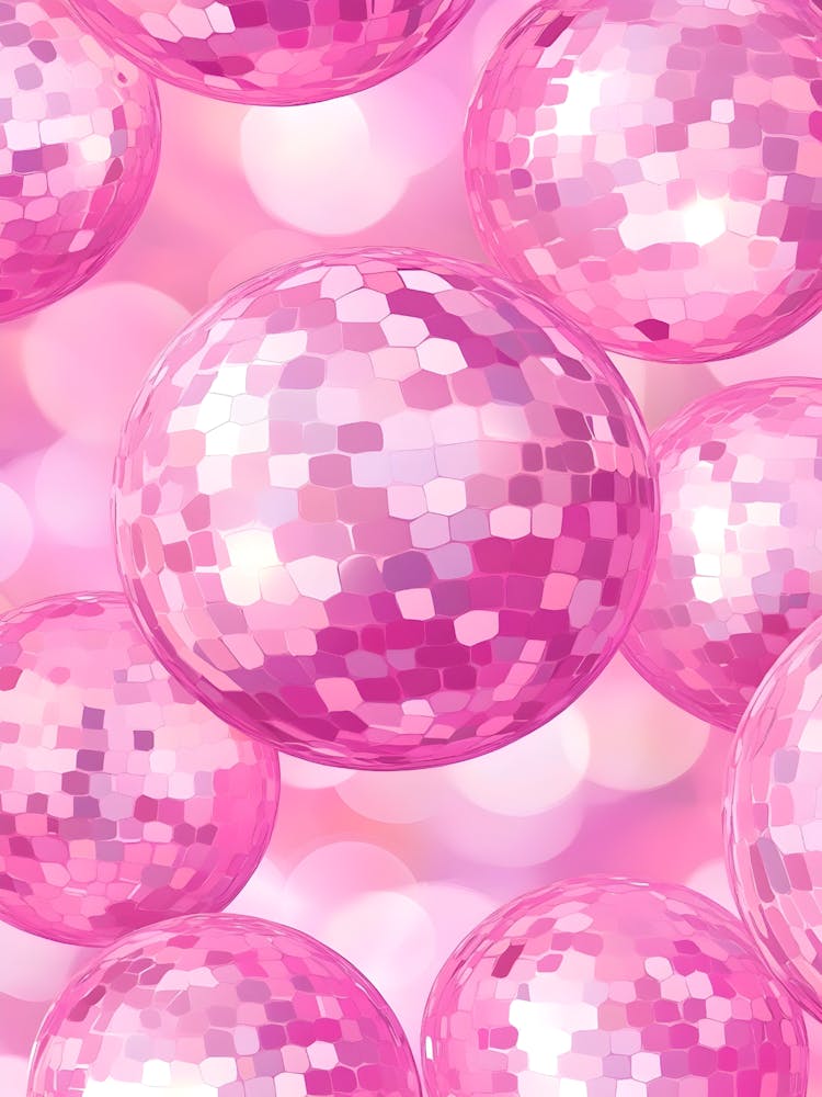 Pink Disco Balls Background