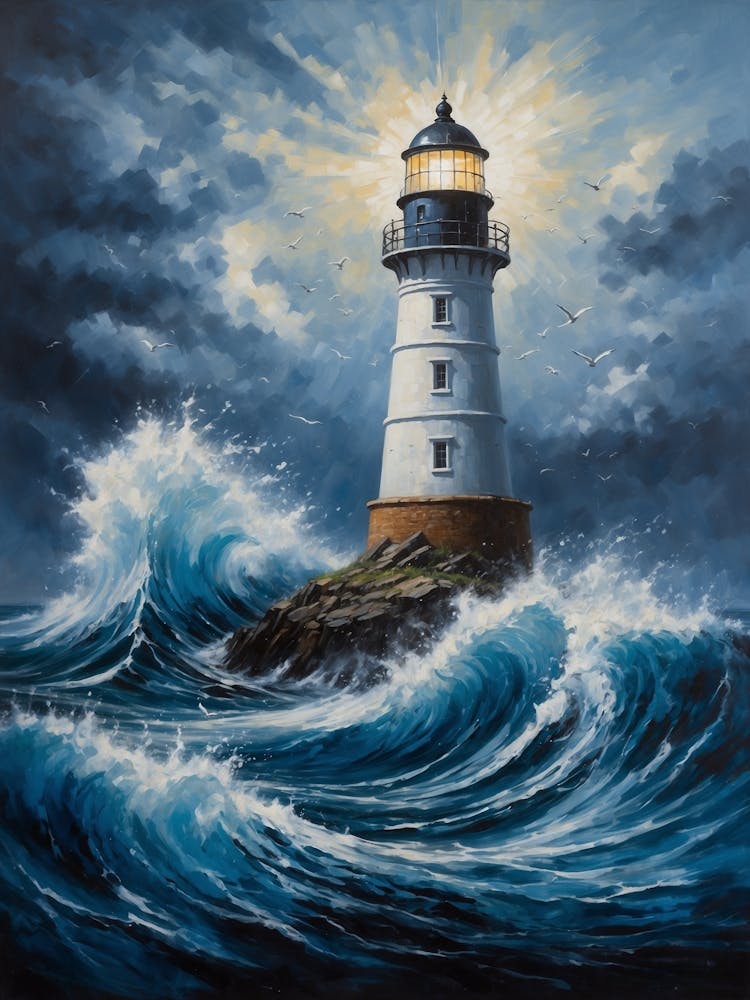 Lighthouse In The Storm 1