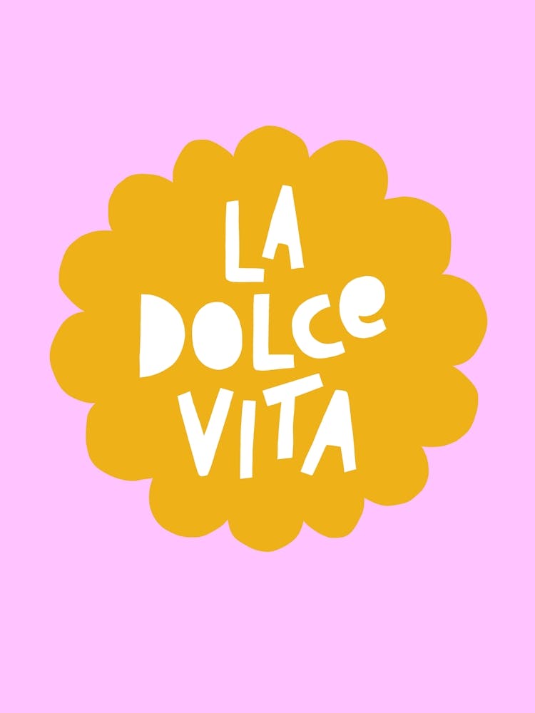 La Dolce Vita Typographie Tournesol Vif Rose Jaune