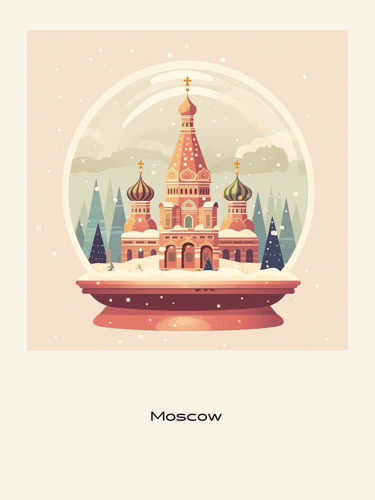 Moscow Russia 4 Snowglobe Poster