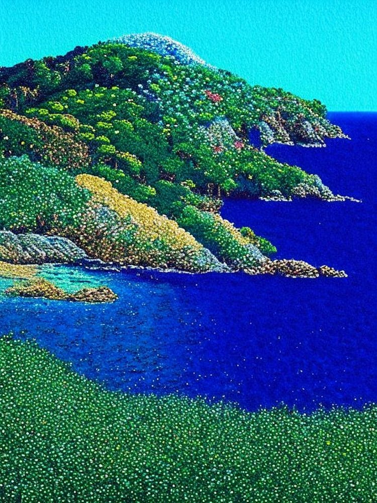 Atlantic Islands Of Galicia National Park Spain Pointillism