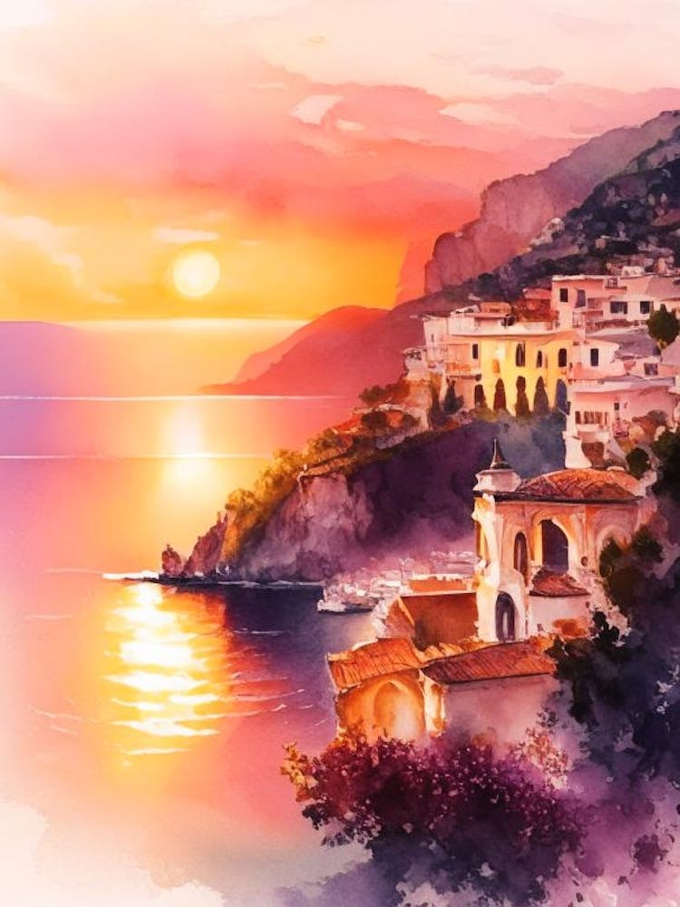 The Amalfi Coast Watercolour 3