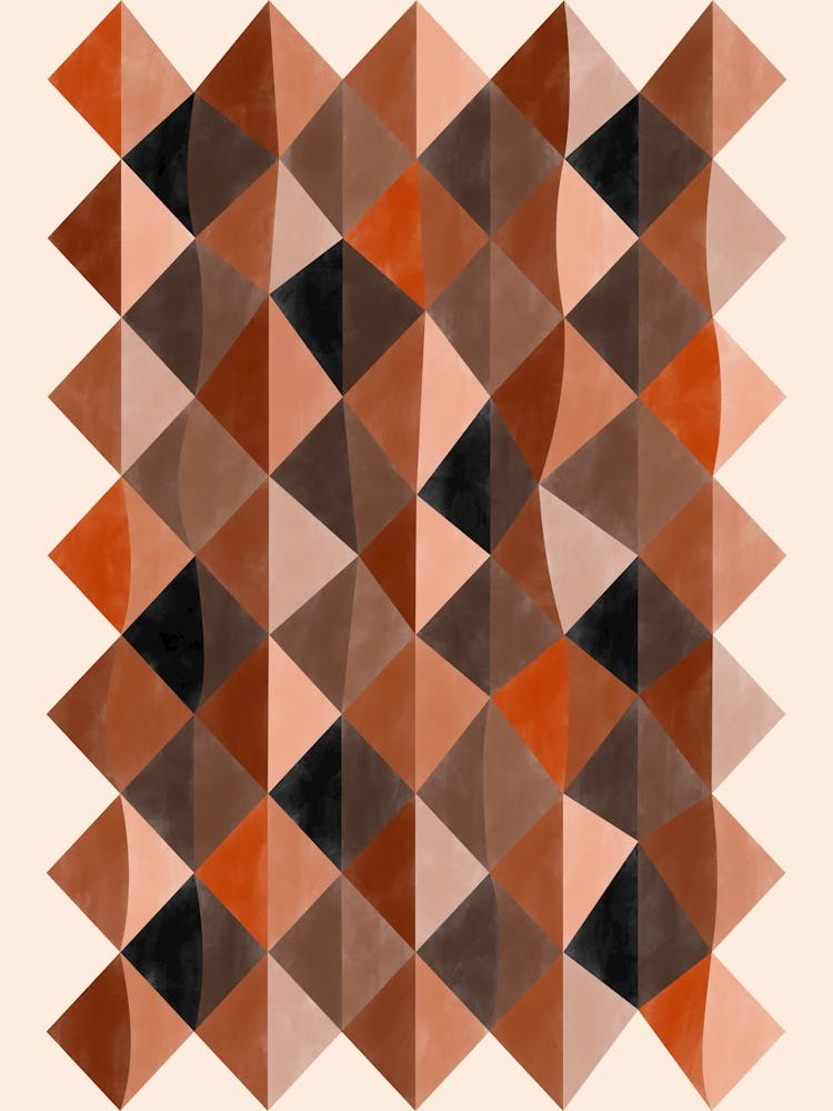 Abstract Checkered Painting in Red Shades No.2