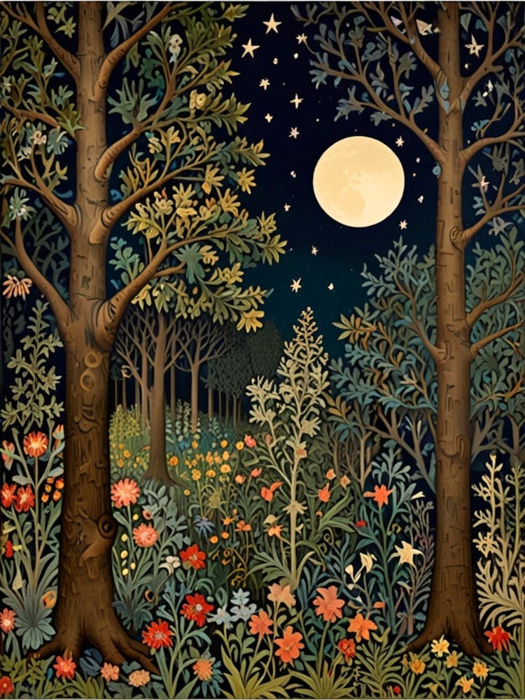 William Morris Moonlight In The Forest 208