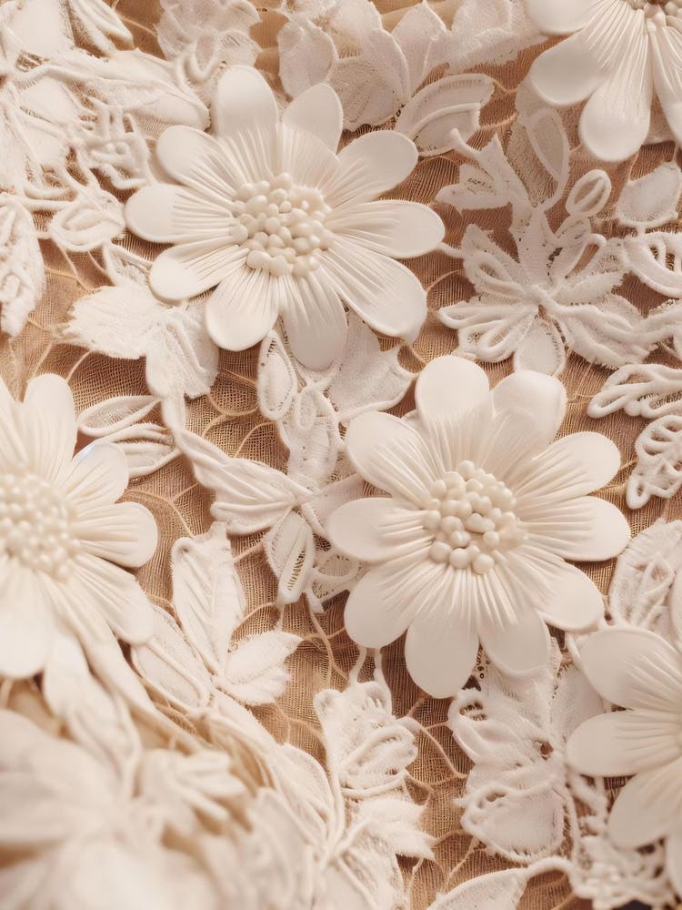 White Flowers On Lace 1