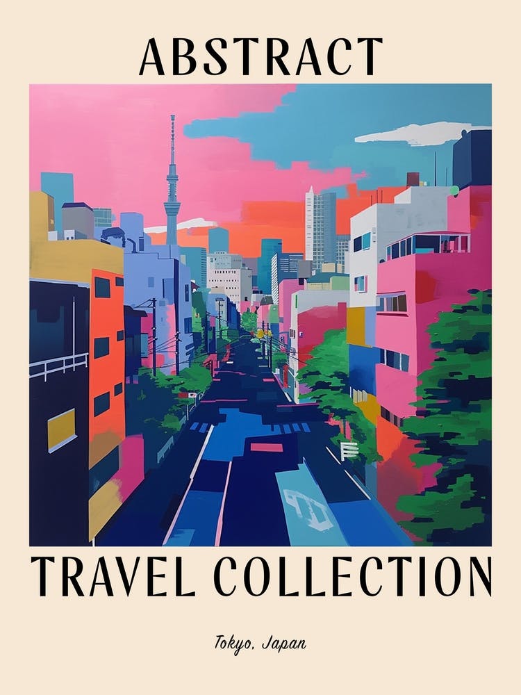 Abstract Travel Collection Poster Tokyo Japan 6