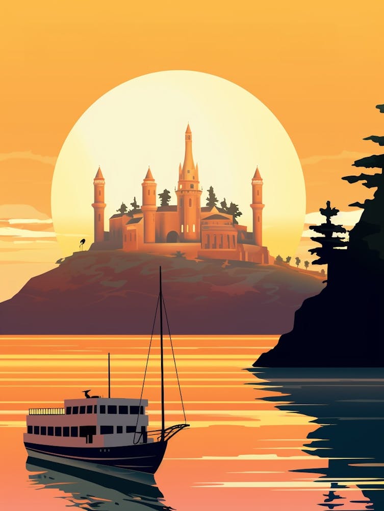 Bosphorus Cruise Prince Islands Modern Pixel Art 3