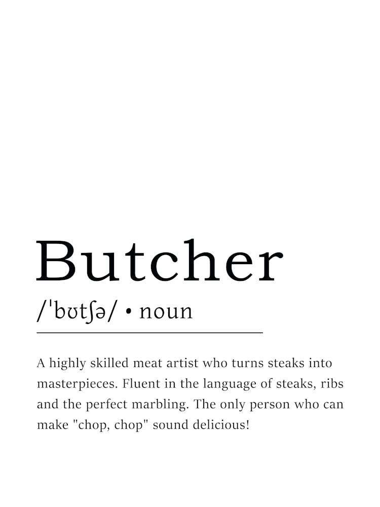 Butcher Definition Poster - Dictionary