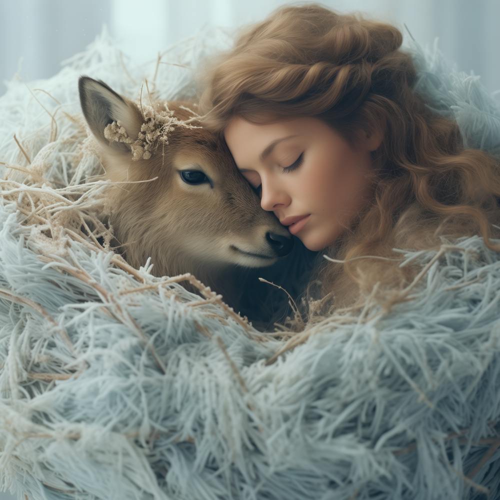 Fille Et Un Cerf