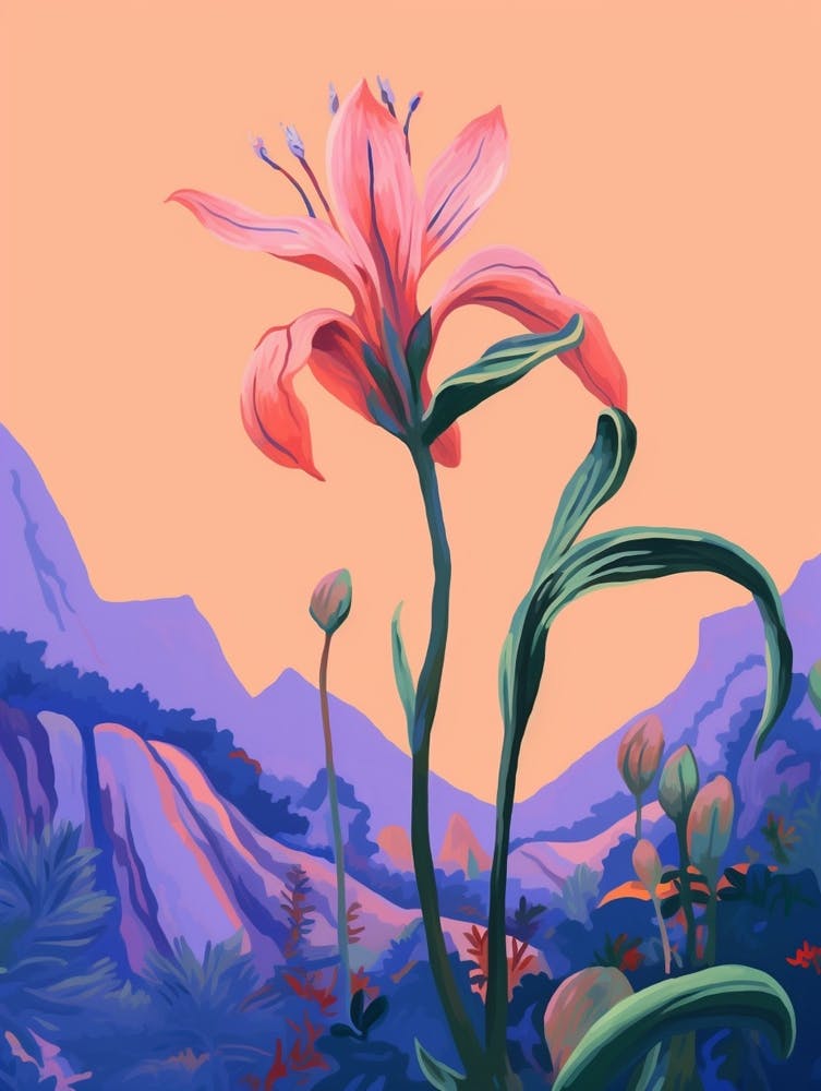 Boho Wildblumen-Malerei Gefranster Enzian 4