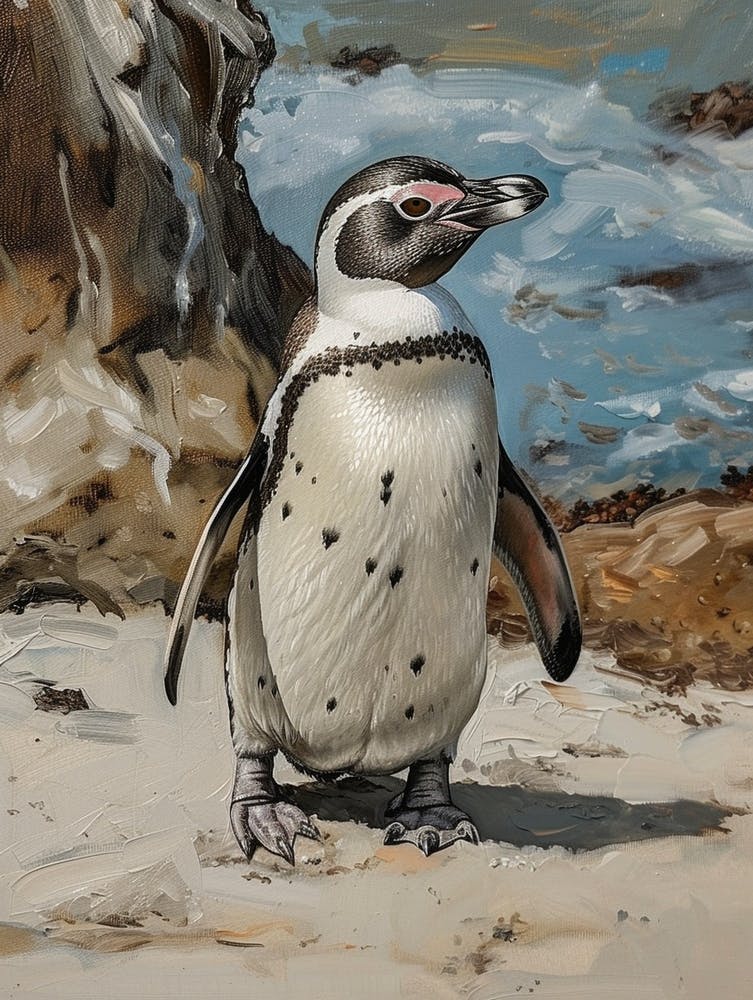 Adlie Penguin Kangaroo Island Penneshaw Oil Painting 3