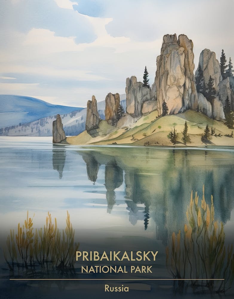 Pribaikalsky National Park Russia Watercolour 1