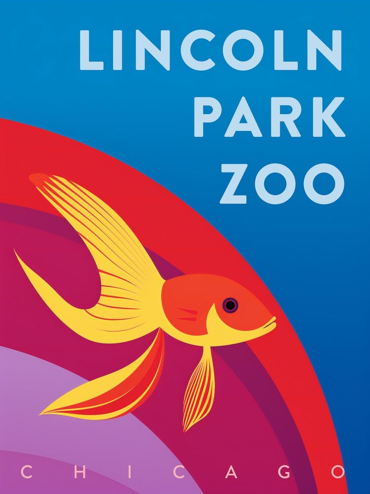 Lincoln Park Zoo Retro Poster Chicago