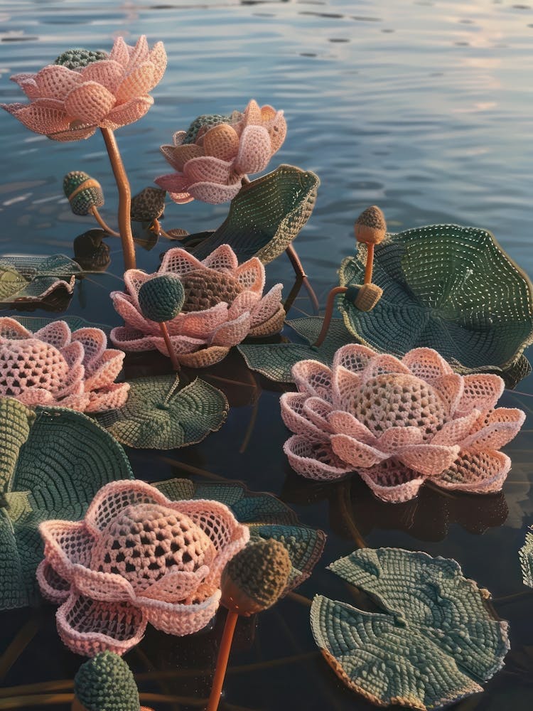 Pink Lotus Knitted In Crochet 5