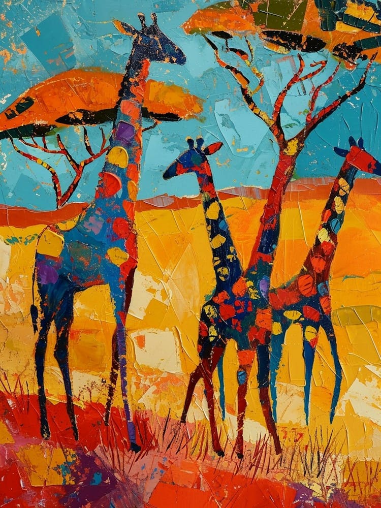 Geometric Brushstroke Giraffe 1