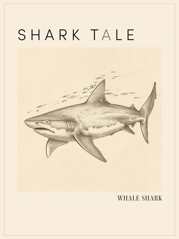 Whale Shark Vintage Illustration 1 Poster