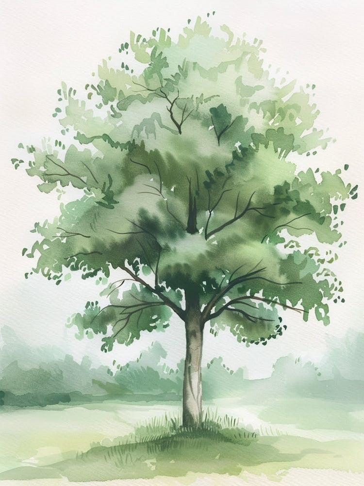 Beech Tree Atmospheric Watercolour Painting 1