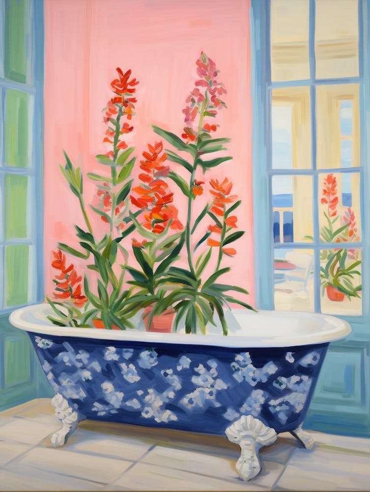 A Bathtube Full Of Snapdragon In A Bathroom 3