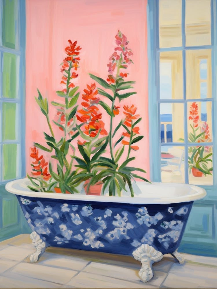 A Bathtube Full Of Snapdragon In A Bathroom 3