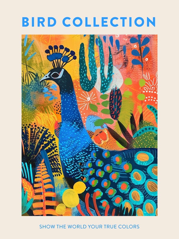 Peacock Fauvism Patterns Poster