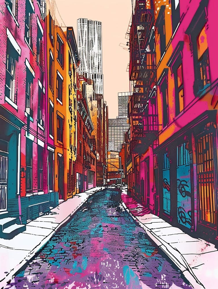 Tribeca New York Colourful Silkscreen Illustration 3