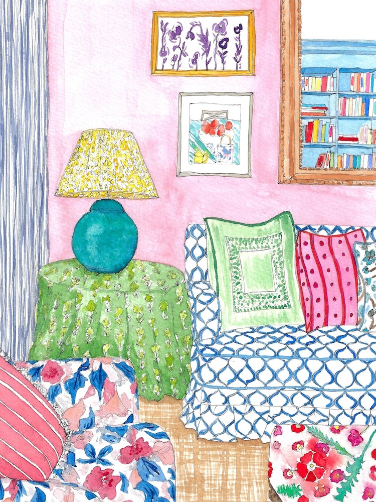 Pattern Clash Living Room Colourful