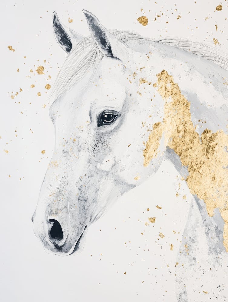 Gold Splatter Horse 1