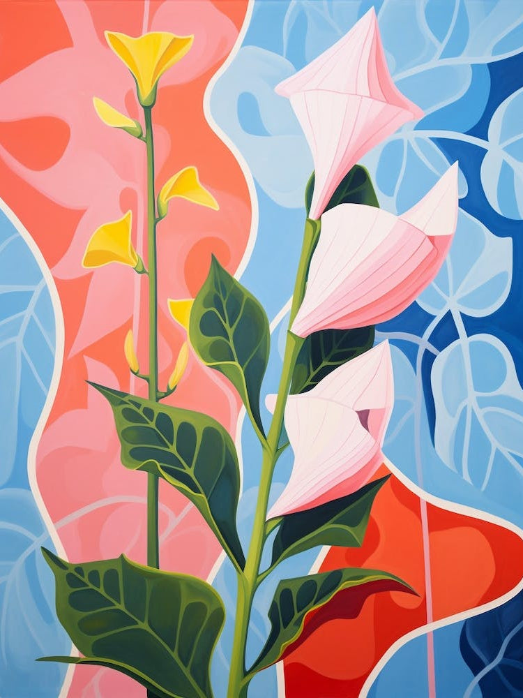 Snapdragon Flower 2 Hilma Af Klint Inspired Pastel Flower Painting