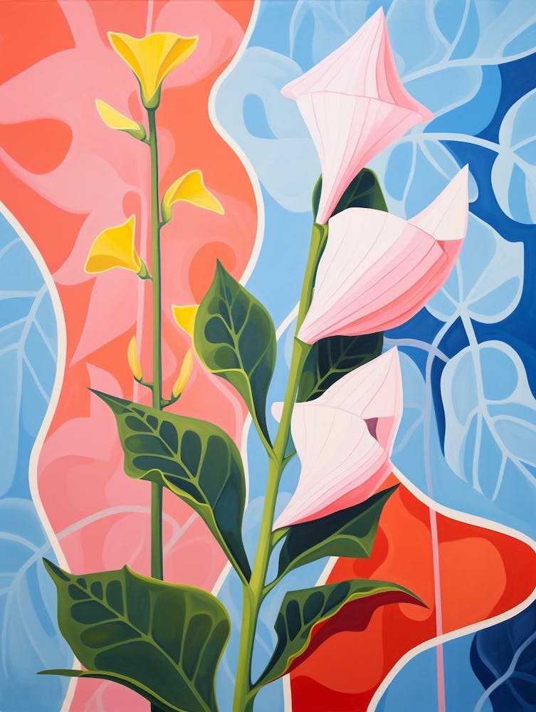 Snapdragon Flower 2 Hilma Af Klint Inspired Pastel Flower Painting