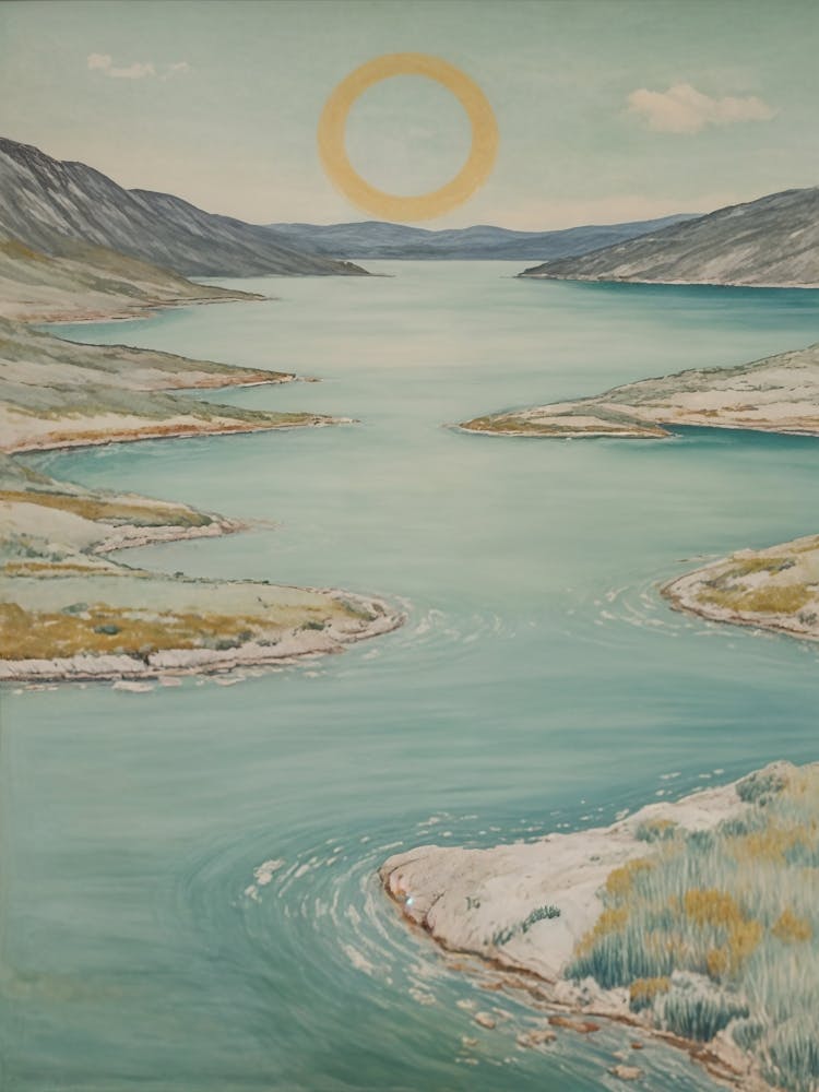 Serene Sun Rising Over The Lake