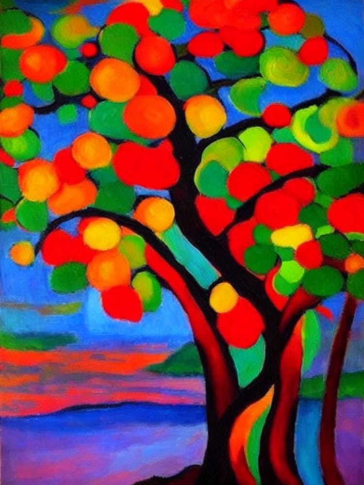 Atemoya 1 Fruit Vibrant Matisse Inspired Painting Fruit
