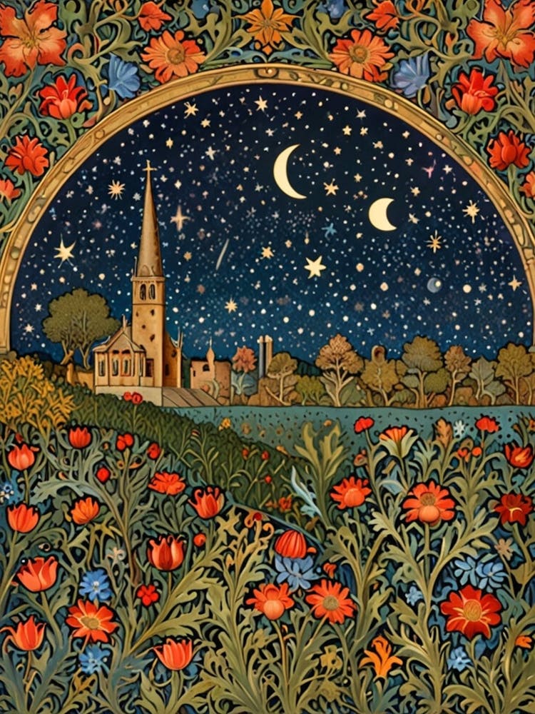 William Morris Poppies At Night 3