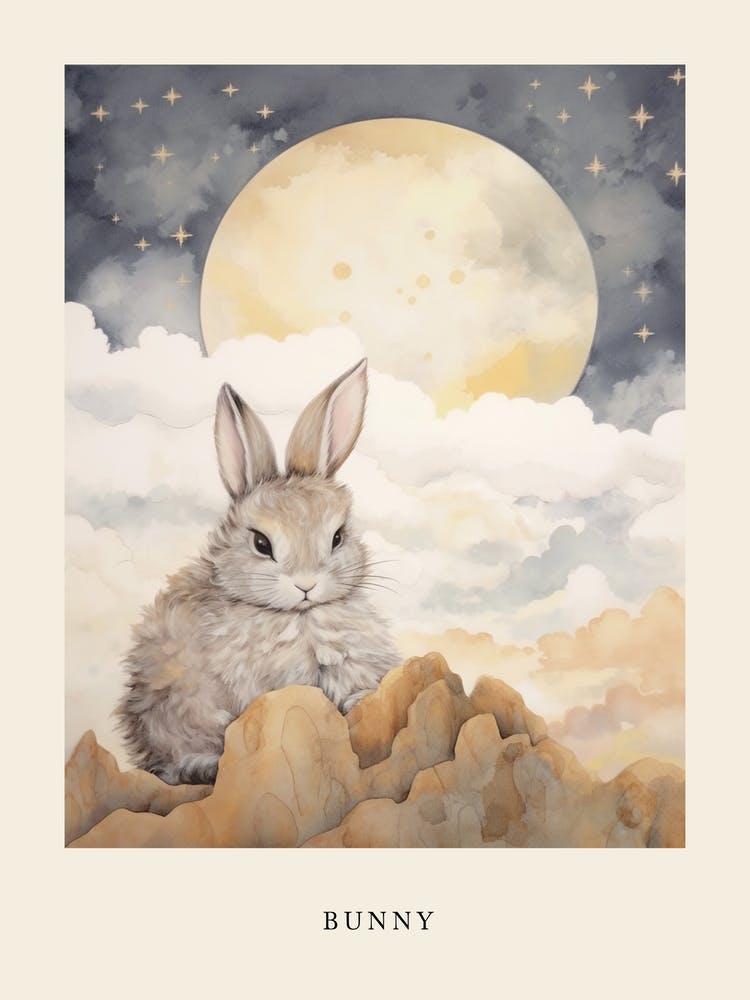 Sleeping Baby Bunny 1 Nursery Poster