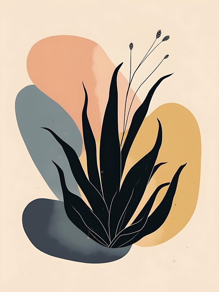Abstract Botanical Shapes in Blush and Beige